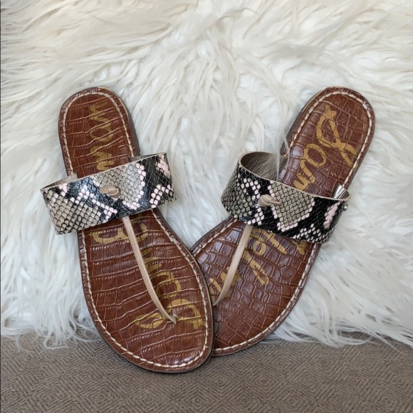 Sam Edelman Shoes - Sam Edelman Leather Snake Print Thong Sandals